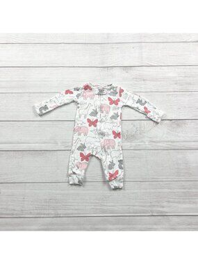 Carter's Baby Girls Long Sleeve Animal Butterfly Print Zip Up Sleeper Newborn